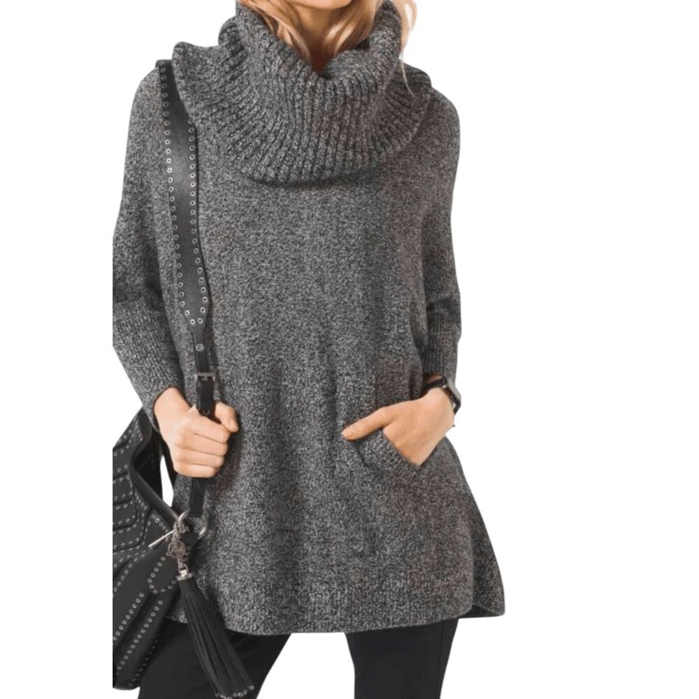 NWOT MICHAEL KORS Marled Cowl-Neck Sweater Size Large